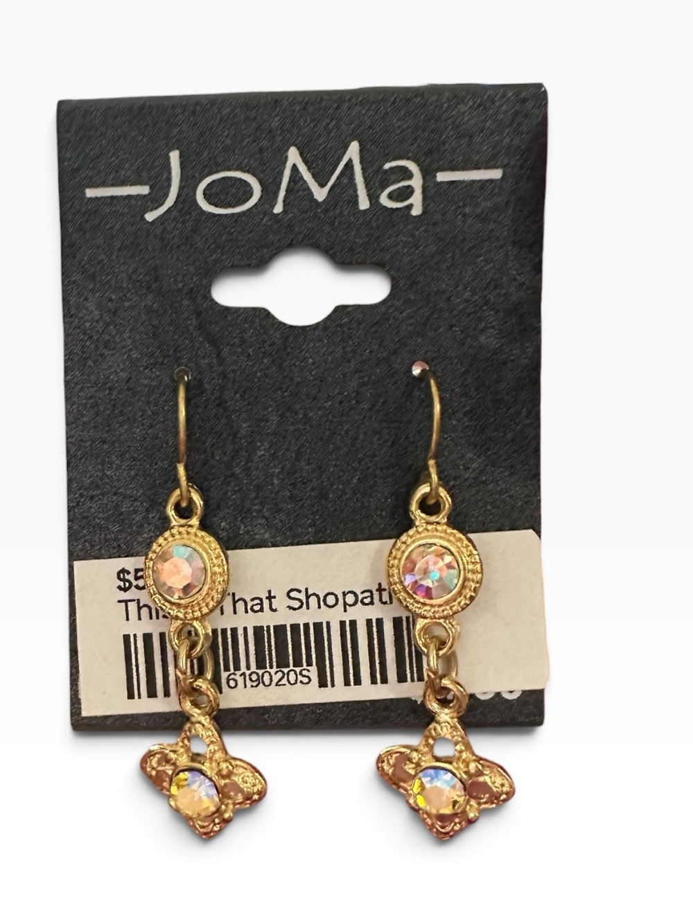 JoMa Gold-Tone Aurora Crystal Drop Earrings - Pink